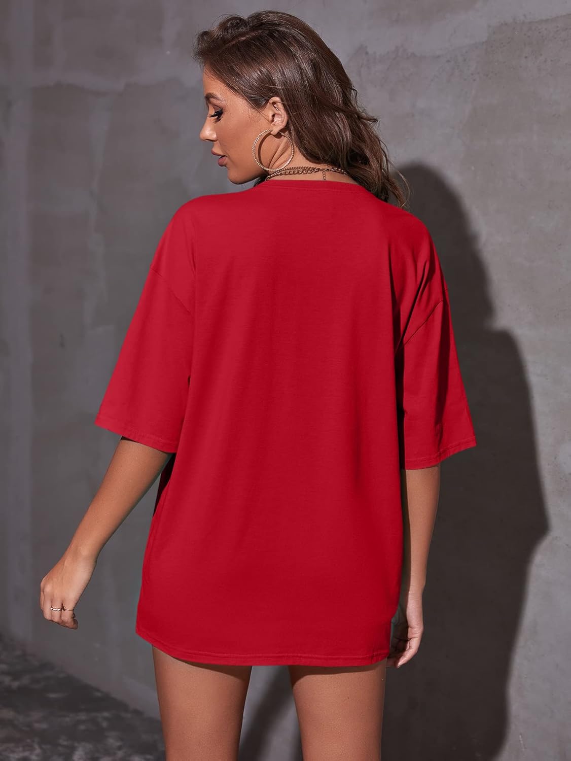 Women's Oversized T Shirts Letter Print Casual Summer Tops Graphic Tees for Women